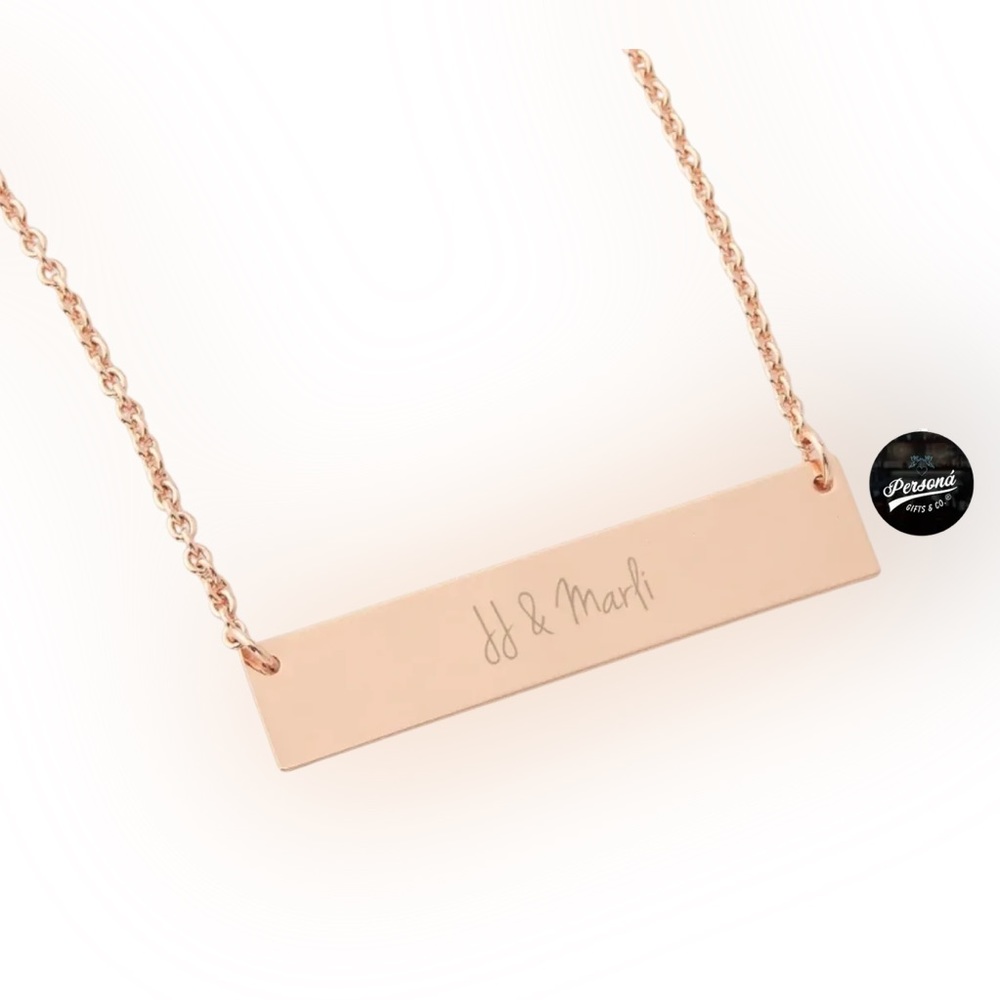 Personalizé Rose Gold Name Plate Necklace